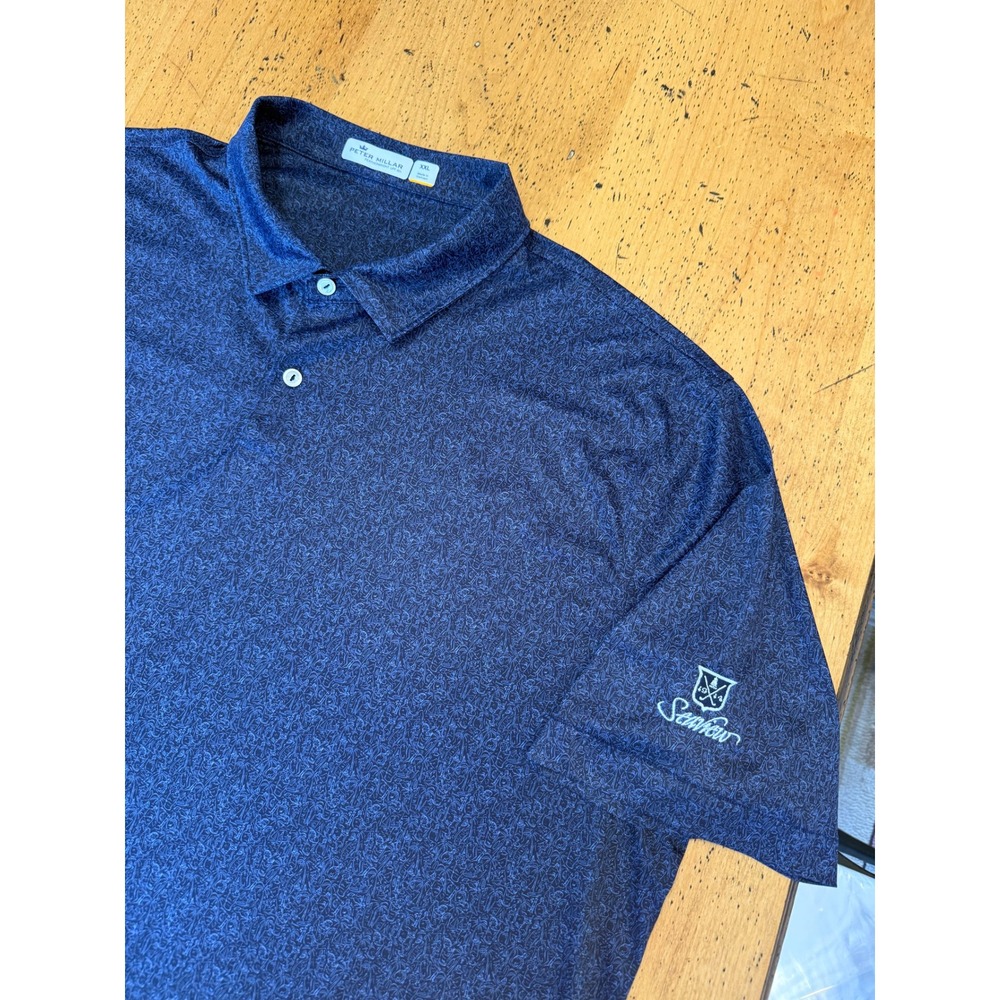 AOP Peter Millar Featherweight XXL Navy Blue Performance Golf Polo Shirt